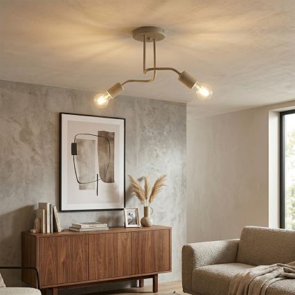 Lustre de teto sobreposto CHARLIE 2xE27/15W/230V bege