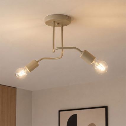 Lustre de teto sobreposto CHARLIE 2xE27/15W/230V bege