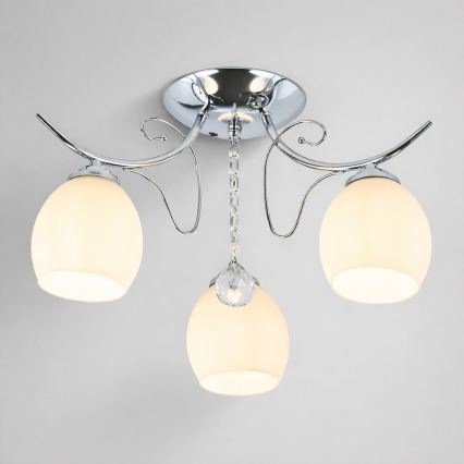 Lustre de teto sobreposto ELLA 3xE27/15W/230V, acabamento cromado brilhante
