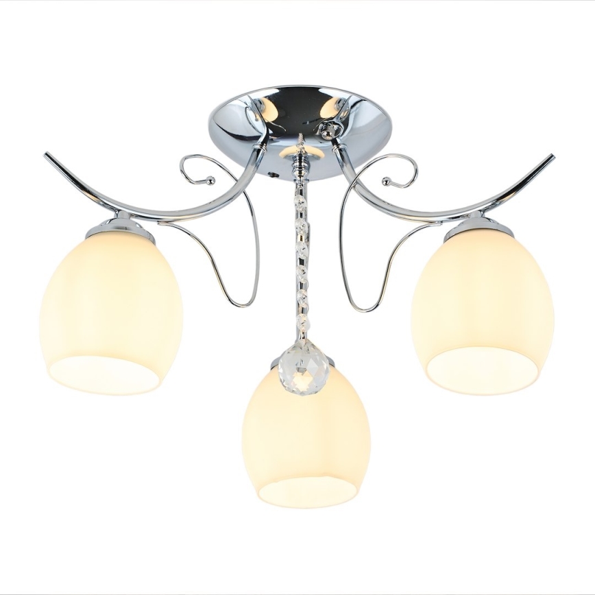 Lustre de teto sobreposto ELLA 3xE27/15W/230V, acabamento cromado brilhante