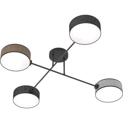 Lustre de teto sobreposto MAGA 4xE14/10W/230V preto/castanho/cinza