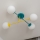 Lustre de teto sobreposto MOON 4xE27/15W/230V turquesa/amarelo