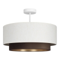 Lustre de teto sobreposto NATIA 1xE27/60W/230V branco/marrom