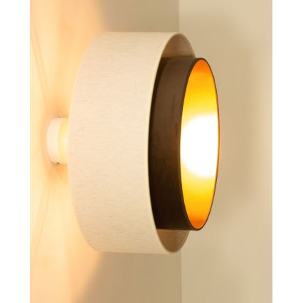 Lustre de teto sobreposto NATIA 1xE27/60W/230V branco/marrom