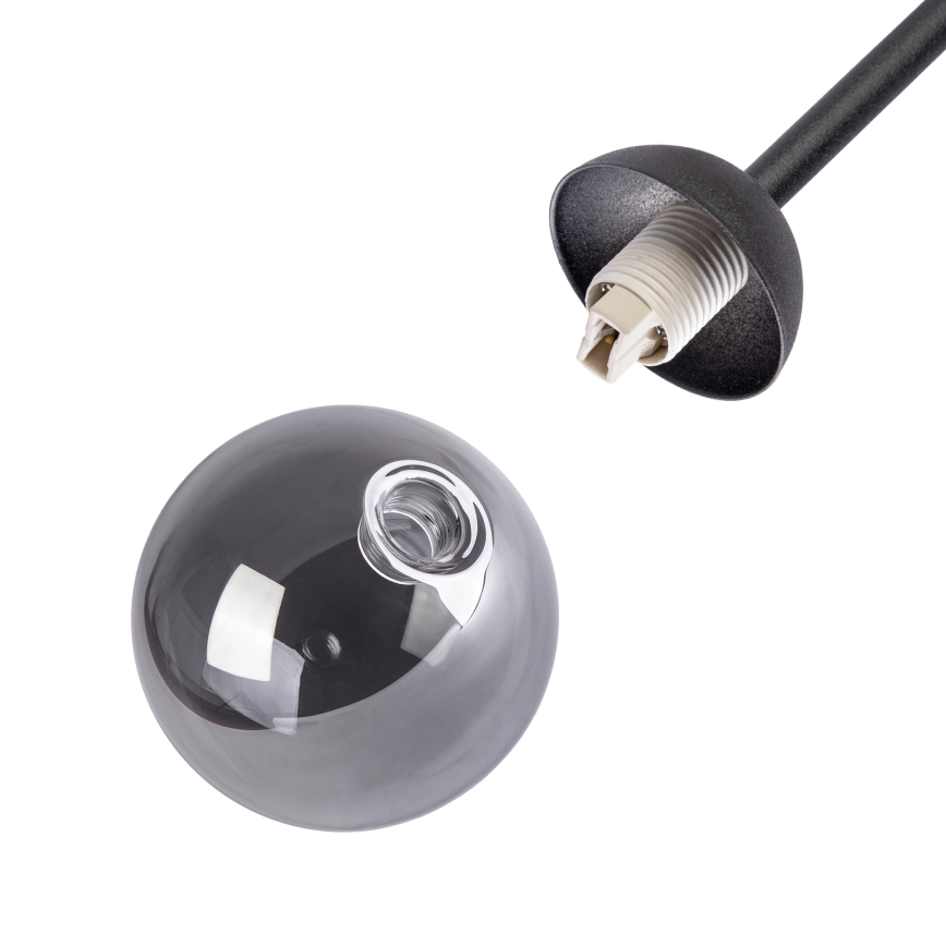 Lustre de teto sobreposto OBSIDIAN 4xG9/10W/230V preto/cinza fumê