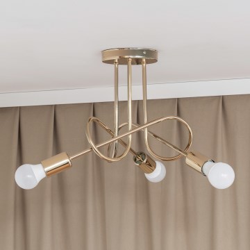 Lustre de teto sobreposto OXFORD 3xE27/15W/230V dourado