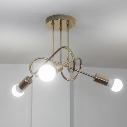 Lustre de teto sobreposto OXFORD 3xE27/15W/230V dourado
