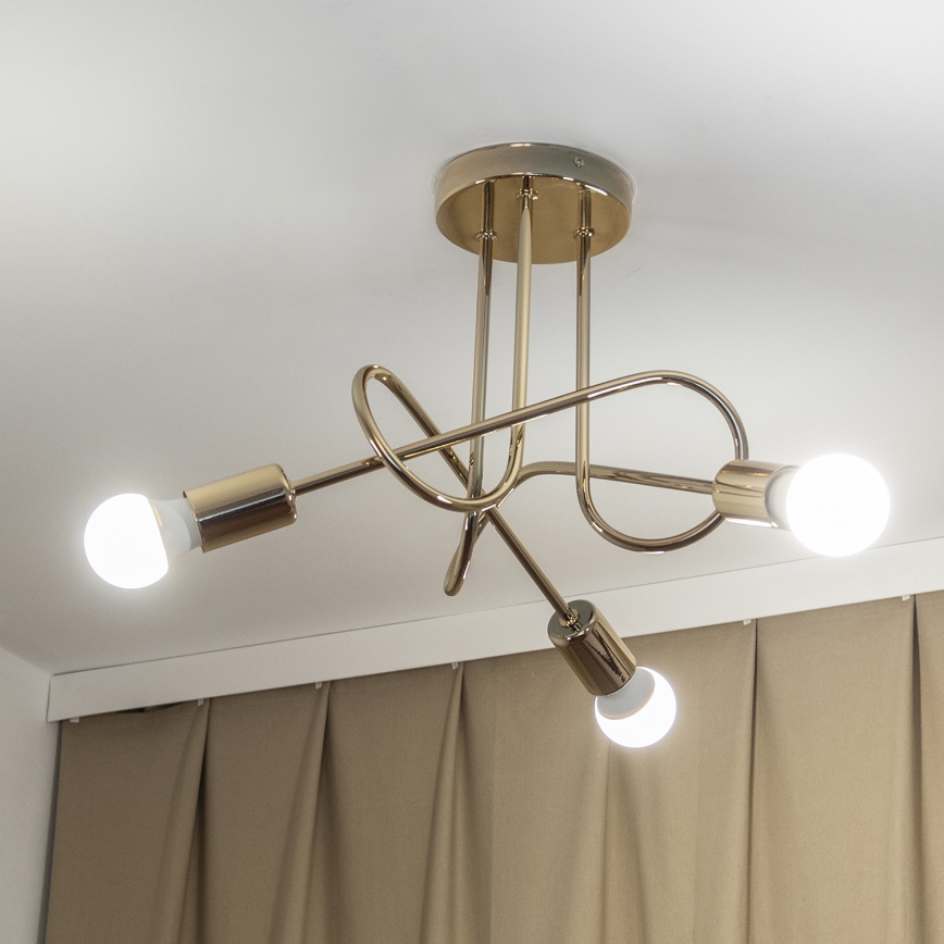 Lustre de teto sobreposto OXFORD 3xE27/15W/230V dourado