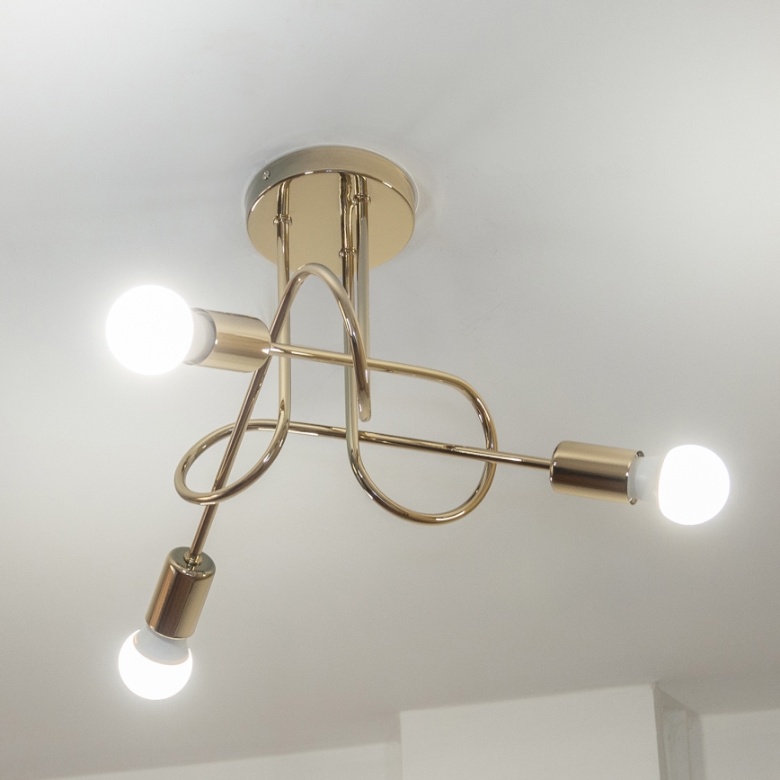 Lustre de teto sobreposto OXFORD 3xE27/15W/230V dourado