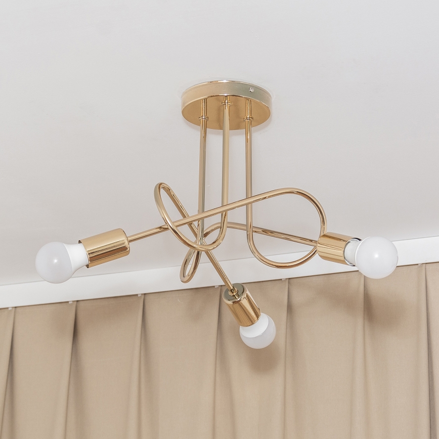 Lustre de teto sobreposto OXFORD 3xE27/15W/230V dourado