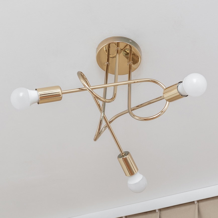 Lustre de teto sobreposto OXFORD 3xE27/15W/230V dourado