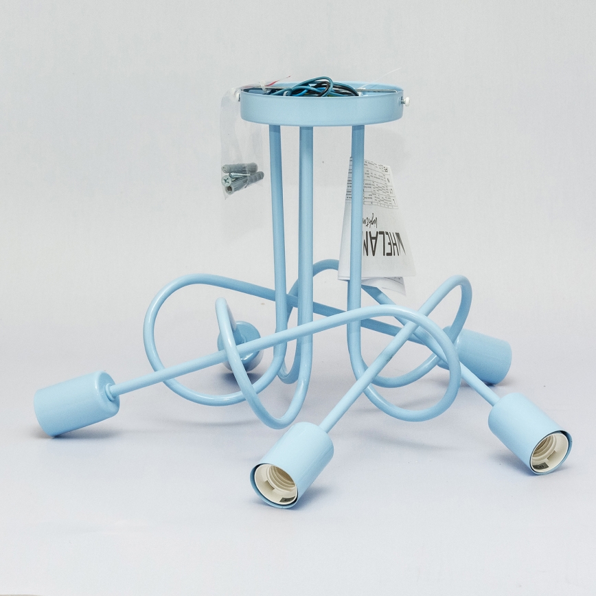 Lustre de teto sobreposto OXFORD 5xE27/15W/230V azul