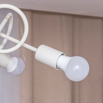 Lustre de teto sobreposto OXFORD 5xE27/15W/230V cor creme