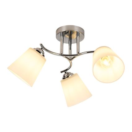 Lustre de teto sobreposto PAFOS 3xE27/15W/230V cromado brilhante