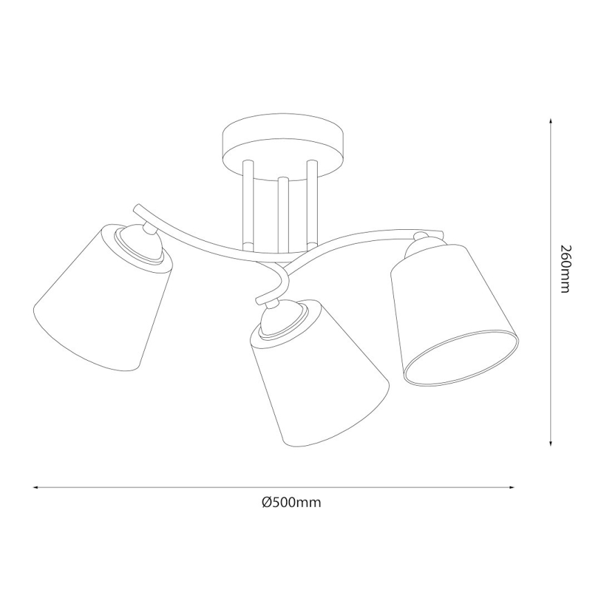 Lustre de teto sobreposto PAFOS 3xE27/15W/230V cromado brilhante