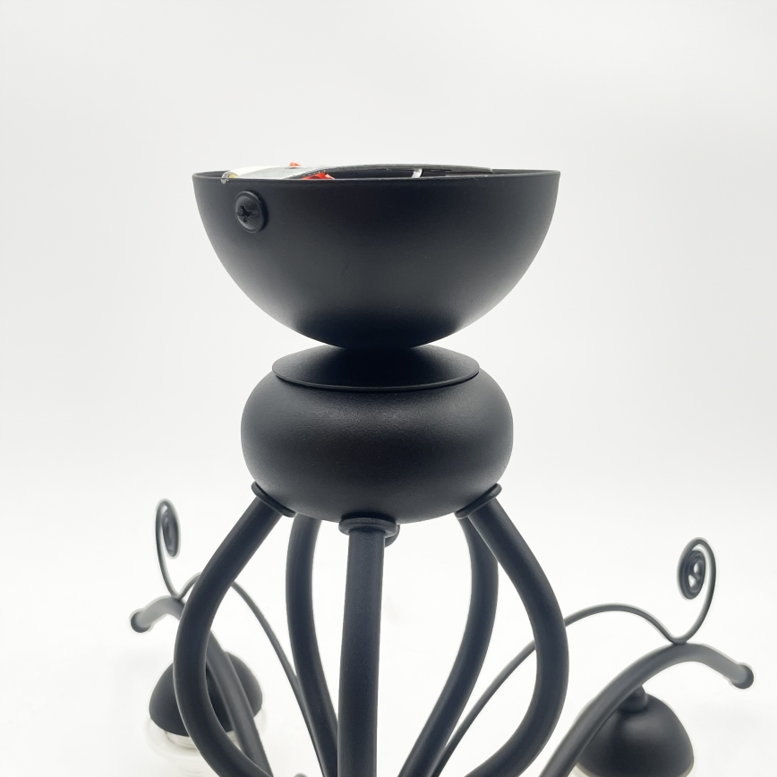 Lustre de teto sobreposto RETRO 5xE27/60W/230V preto/branco