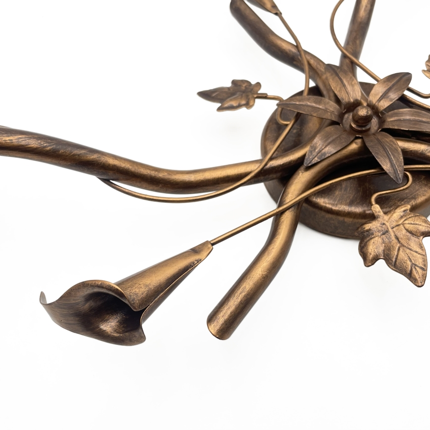 Lustre de teto sobreposto ROZETA 3xE14/40W/230V, acabamento em bronze