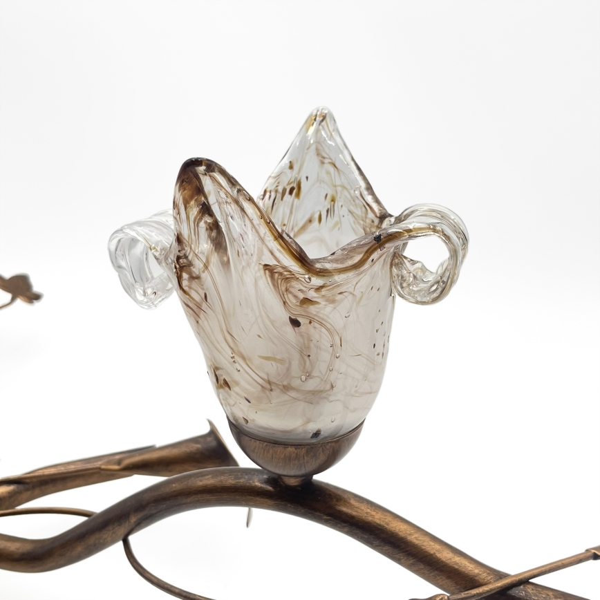 Lustre de teto sobreposto ROZETA 3xE14/40W/230V, acabamento em bronze