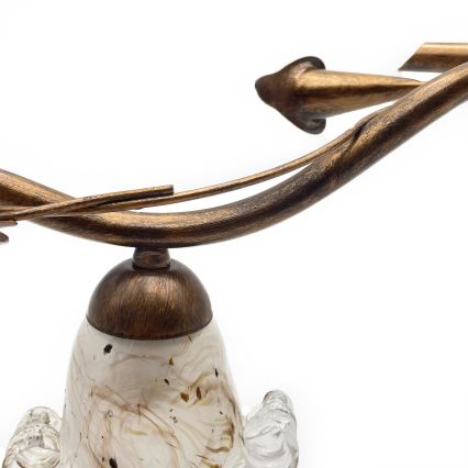 Lustre de teto sobreposto ROZETA 3xE14/40W/230V, acabamento em bronze