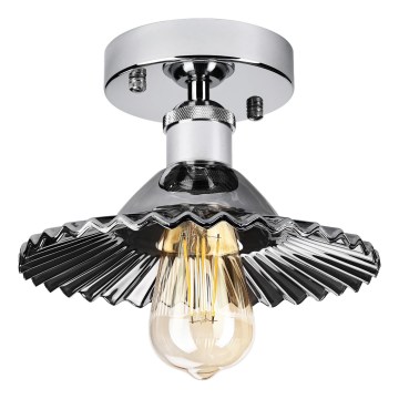 Lustre de teto sobreposto TRISH 1xE27/15W/230V cromado brilhante/preto fumê