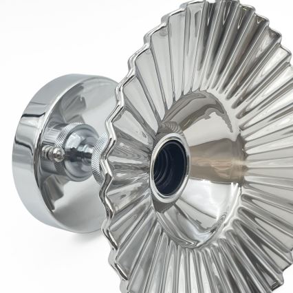 Lustre de teto sobreposto TRISH 1xE27/15W/230V cromado brilhante/preto fumê
