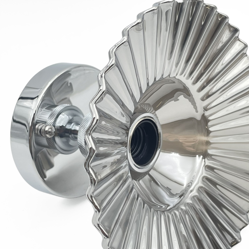 Lustre de teto sobreposto TRISH 1xE27/15W/230V cromado brilhante/preto fumê