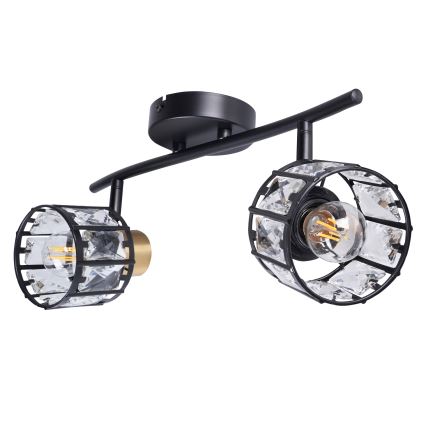 Lustre de teto sobreposto ZAHARA 2xE27/10W/230V preto