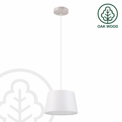 Lustre em cabo AIDA 1xE27/60W/230V Ø 25 cm carvalho/branco