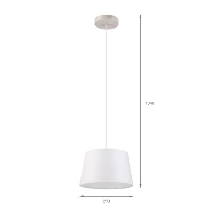 Lustre em cabo AIDA 1xE27/60W/230V Ø 25 cm carvalho/branco