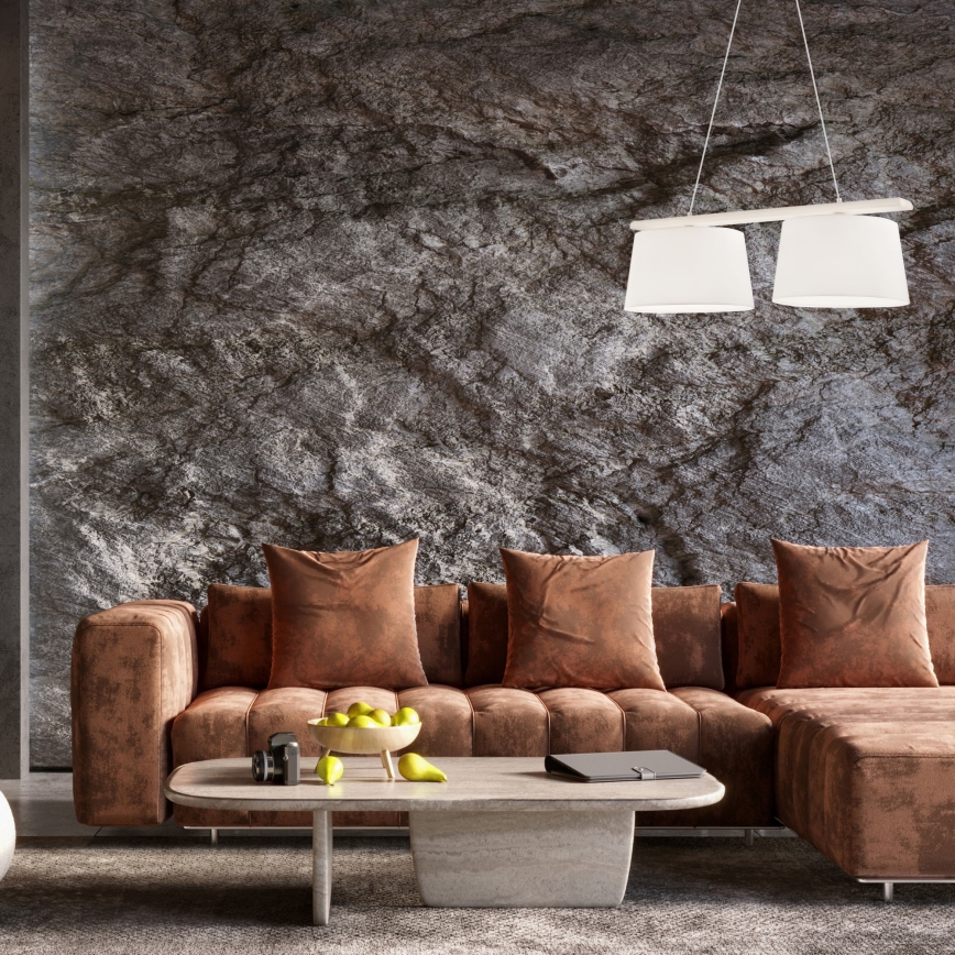 Lustre em cabo AIDA 2xE27/60W/230V, Ø 35 cm, carvalho/branco