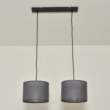 Lustre em cabo ALBA 2xE27/15W/230V cinzento
