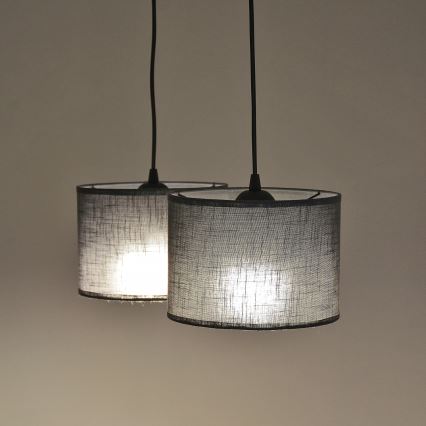 Lustre em cabo ALBA 2xE27/15W/230V cinzento