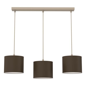 Lustre em cabo ARDEN 3xE27/15W/230V bege/castanho