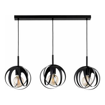 Lustre em cabo ASANI 3xE27/15W/230V, preto