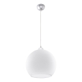 Lustre em cabo BALL 1xE27/15W/230V Ø 30 cm branco/cromado brilhante