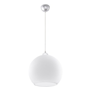 Lustre em cabo BALL 1xE27/15W/230V Ø 30 cm branco