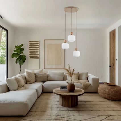 Lustre em cabo BALLO 3xE14/10W/230V bege