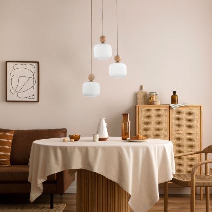 Lustre em cabo BALLO 3xE14/10W/230V bege