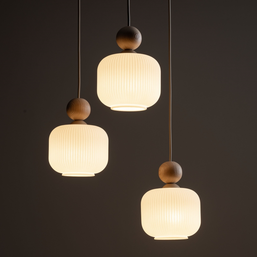 Lustre em cabo BALLO 3xE14/10W/230V bege