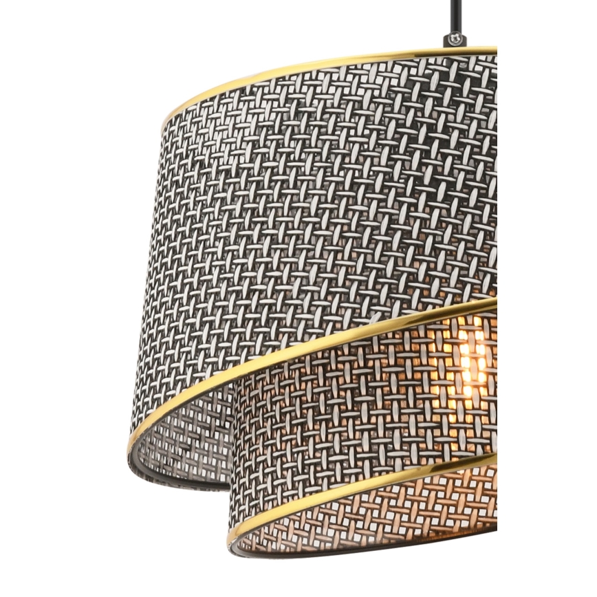 Lustre em cabo BARETTE 1xE27/60W/230V cinzento/dourado