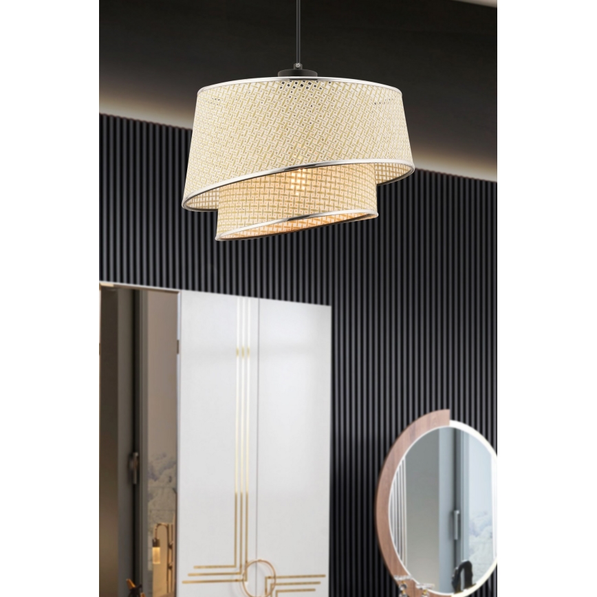 Lustre em cabo BARETTE 1xE27/60W/230V creme/cromado brilhante