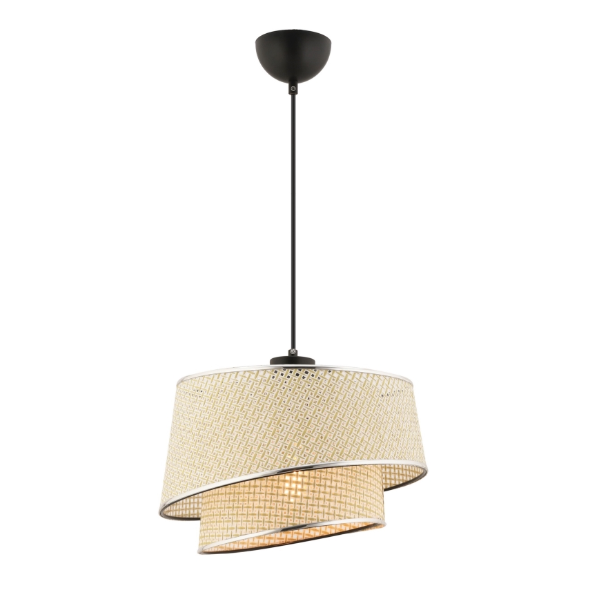 Lustre em cabo BARETTE 1xE27/60W/230V creme/cromado brilhante