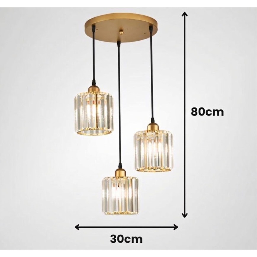Lustre em cabo BELLA 3xE27/40W/230V dourado