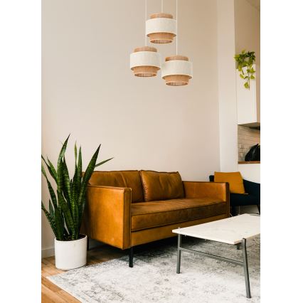 Lustre em cabo BOHO 3xE27/60W/230V creme/juta