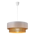 Lustre em cabo BORHO 1xE27/60W/230V Ø 40 cm branco/juta