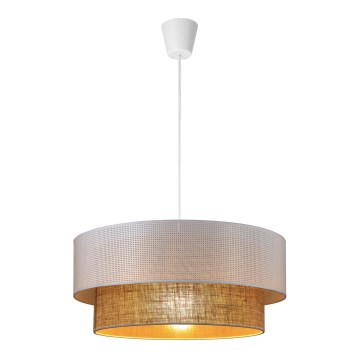 Lustre em cabo BORHO 1xE27/60W/230V Ø 40 cm branco/juta