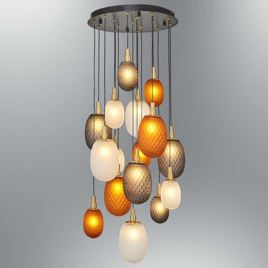 Lustre em cabo CACTUS 16xG9/5W/230V cobre/cinza/branco