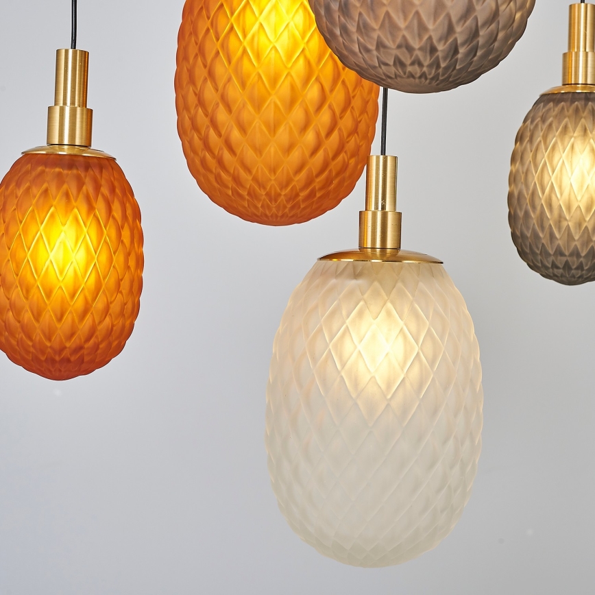 Lustre em cabo CACTUS 16xG9/5W/230V cobre/cinza/branco