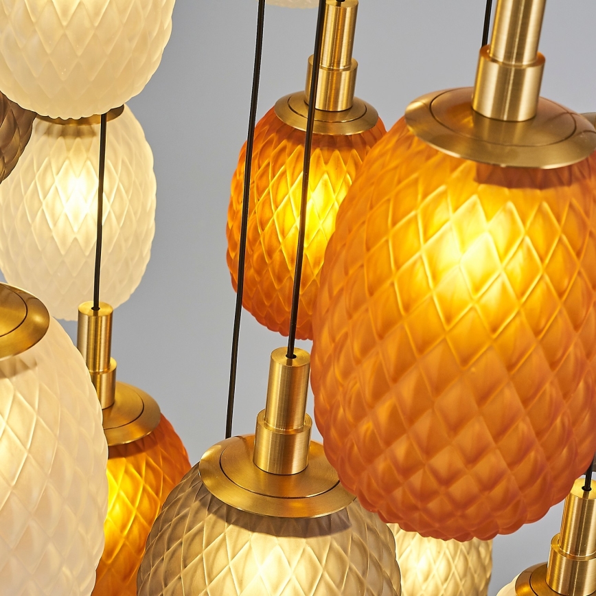 Lustre em cabo CACTUS 16xG9/5W/230V cobre/cinza/branco