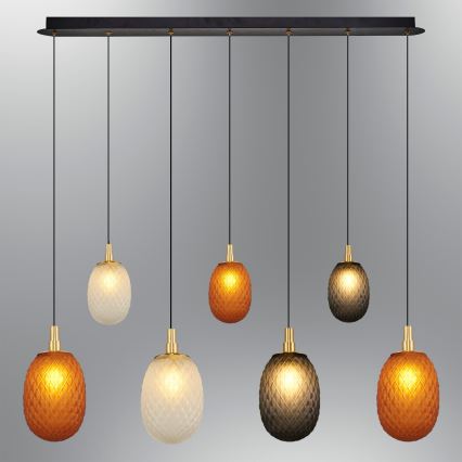 Lustre em cabo CACTUS 7xG9/5W/230V cobre/cinza/branco